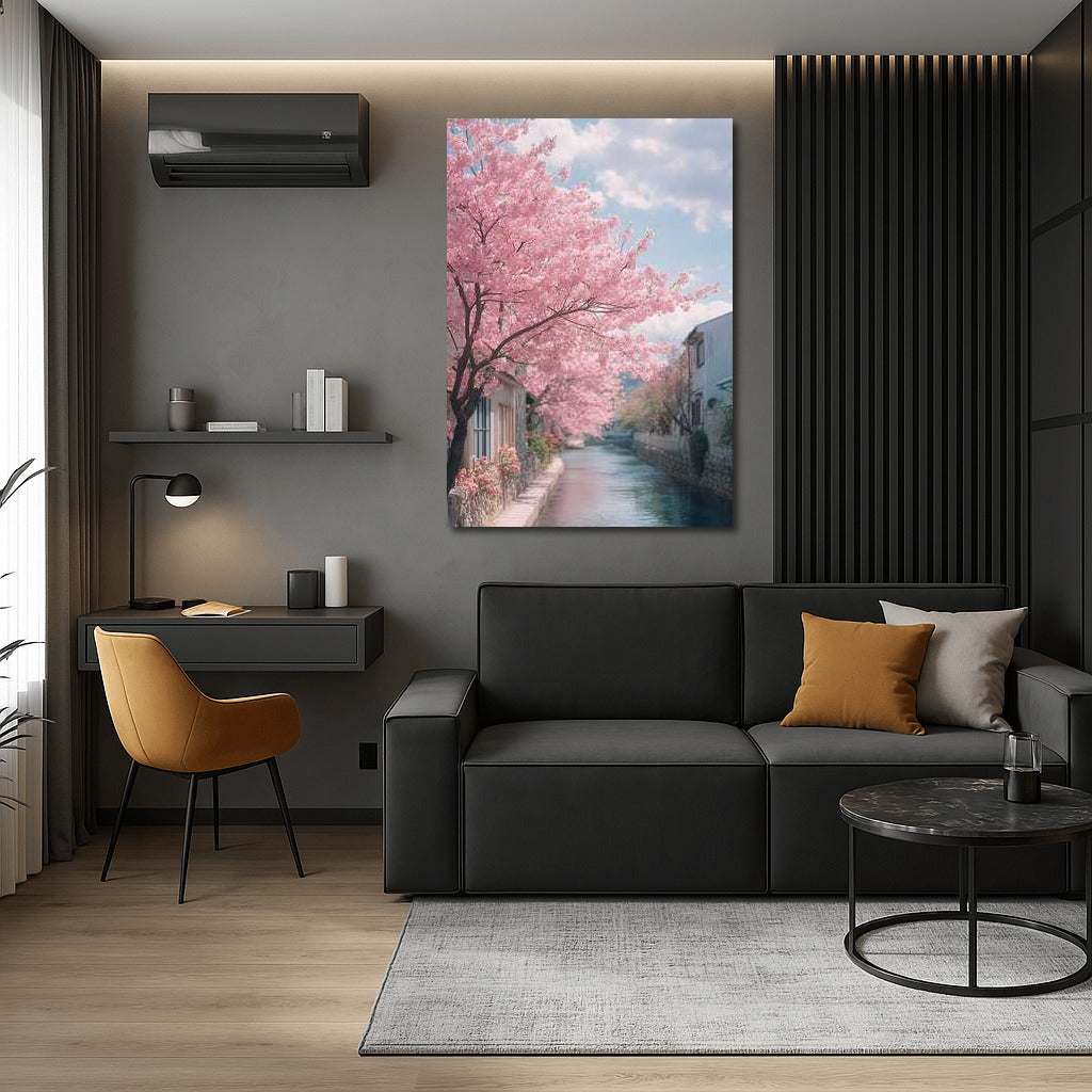 Spring Channel: Pink Trees and Pastel Freshness