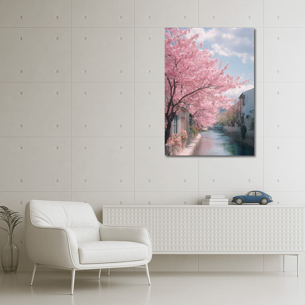 Spring Channel: Pink Trees and Pastel Freshness