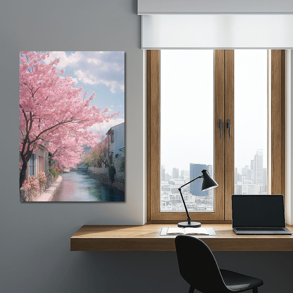 Spring Channel: Pink Trees and Pastel Freshness