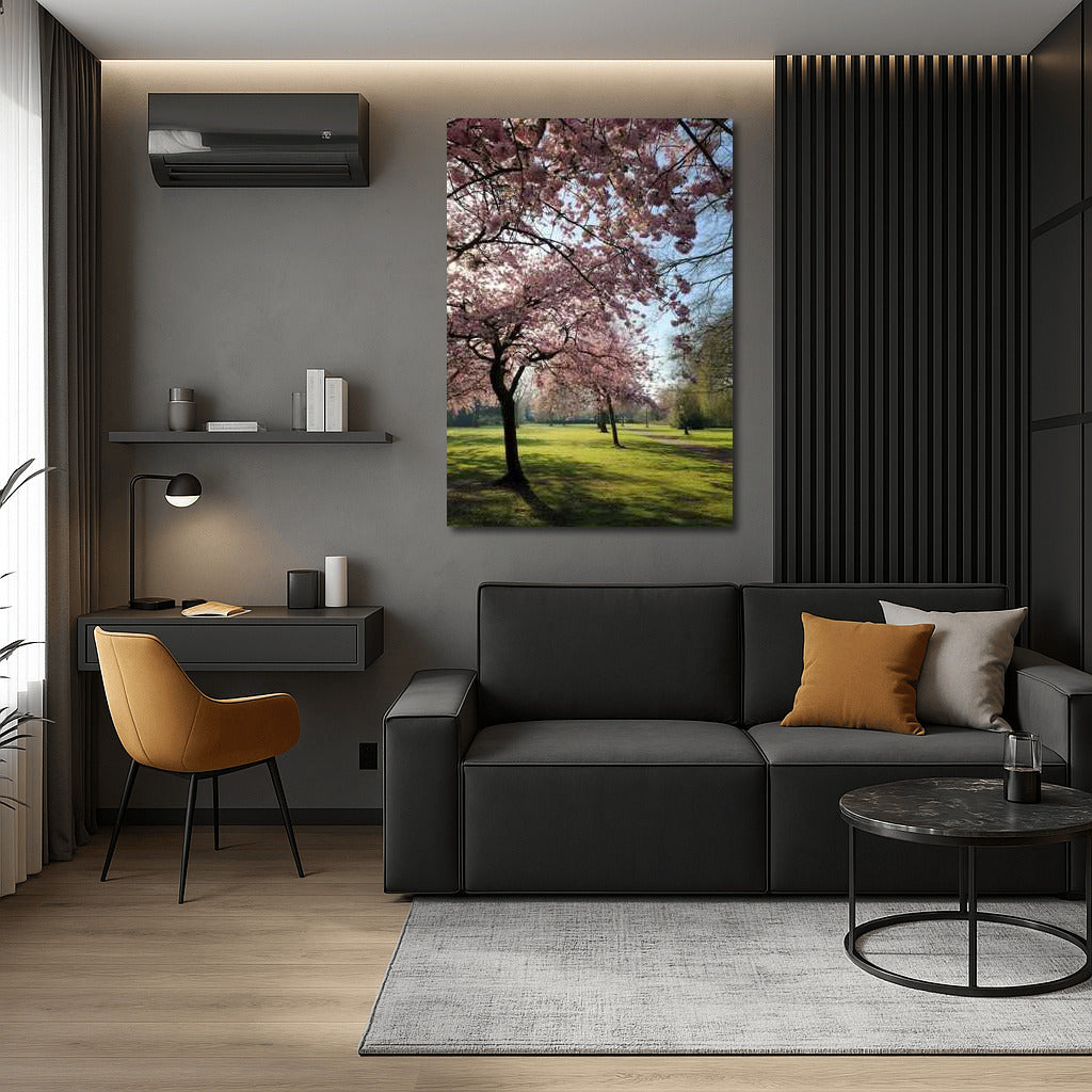 Spring Awakening: Blooming Trees and Bright Landscape