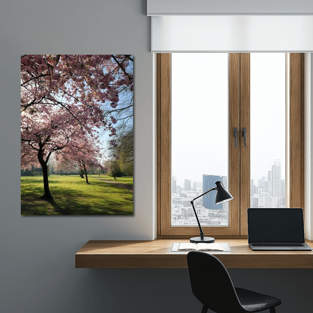 Spring Awakening: Blooming Trees and Bright Landscape