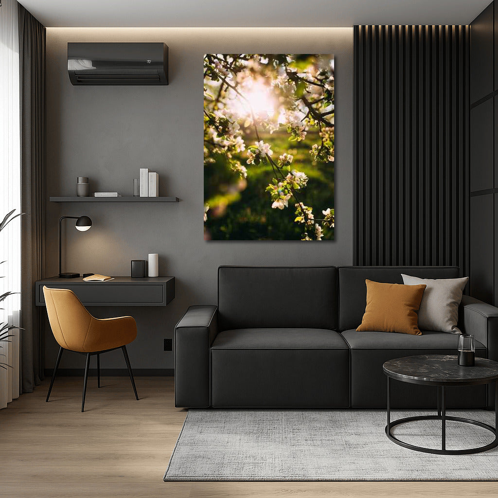 Spring Awakening: Flowers and Sun Rays in Landscape