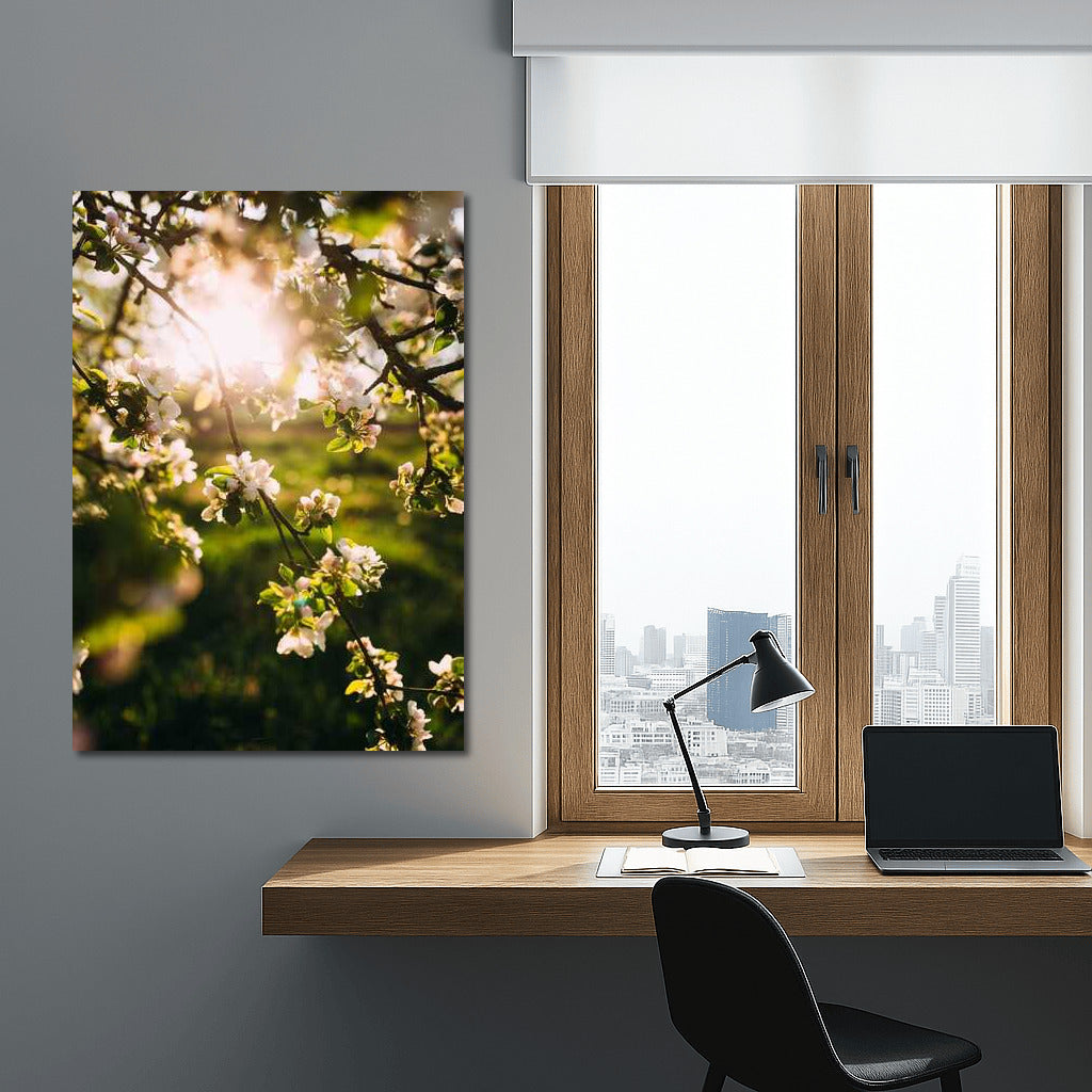 Spring Awakening: Flowers and Sun Rays in Landscape