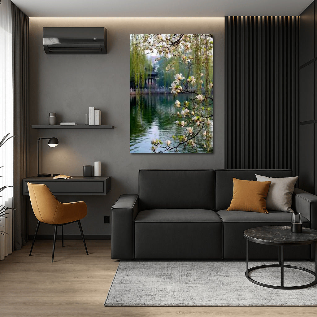 Spring Dawn: Awakening Nature in Delicate Flowers and Waters