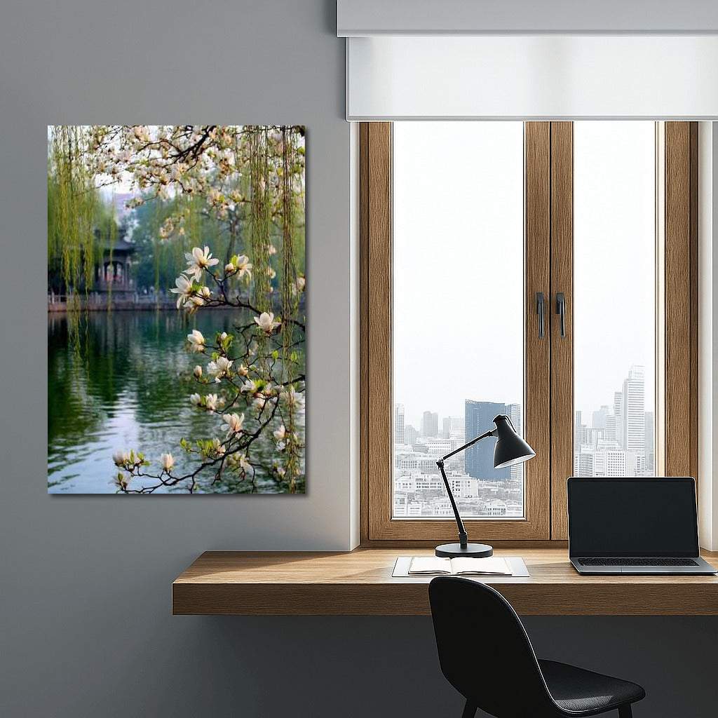 Spring Dawn: Awakening Nature in Delicate Flowers and Waters