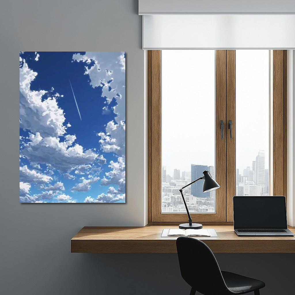 Floating Clouds: Clear Skies in Nature Landscapes