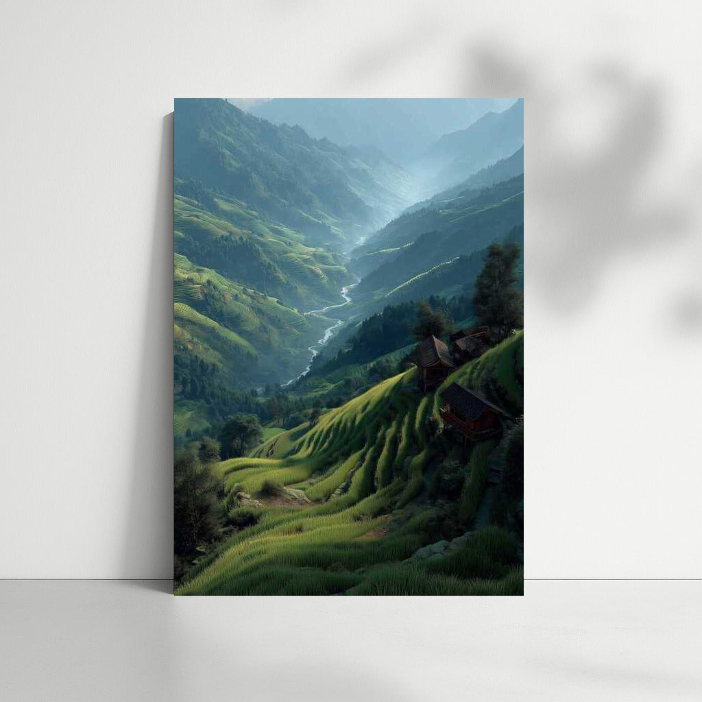 Emerald Symphony: Winding River and Hills