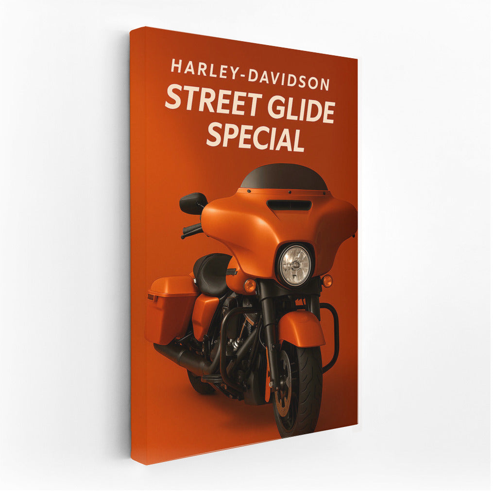 Harley Davidson Street Glide Special Orange: Freedom on Canvas