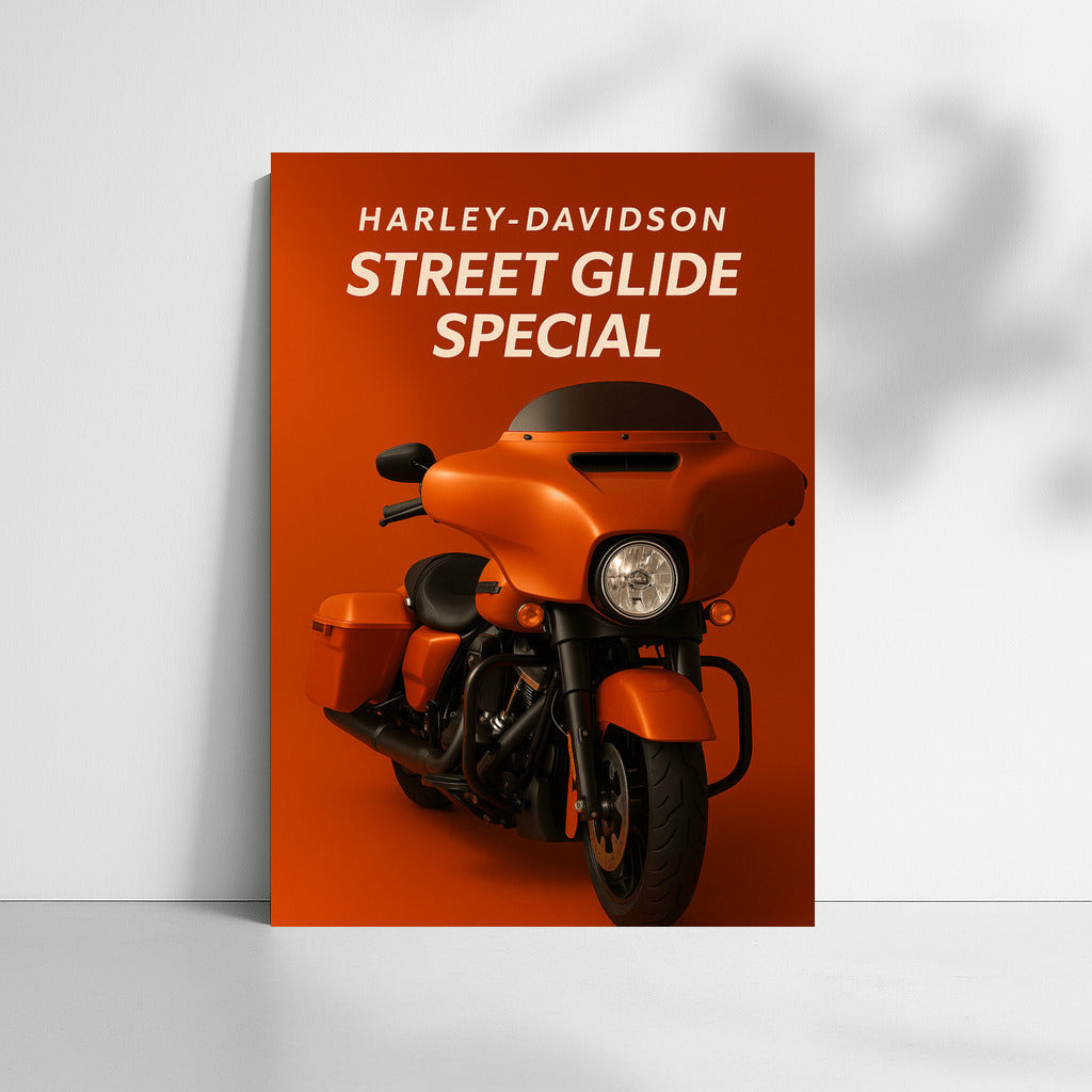 Harley Davidson Street Glide Special Orange: Freedom on Canvas