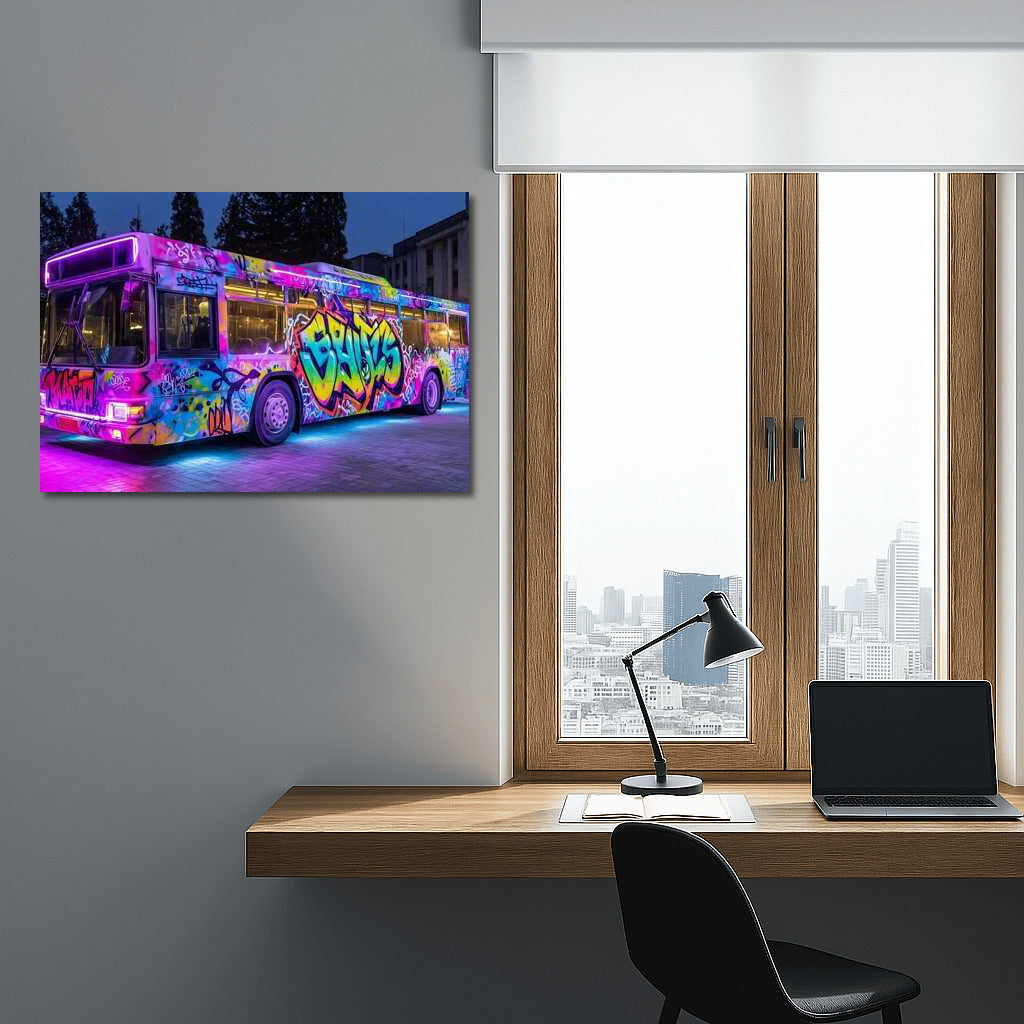 Graffiti on Wheels: Bright Bus