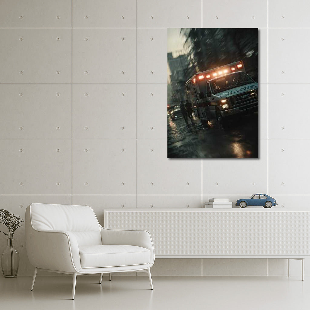 Ford Ambulance on a Rainy Run: Rescue Dynamics