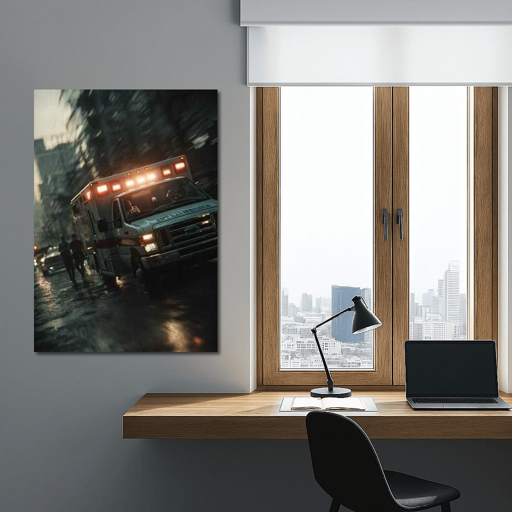 Ford Ambulance on a Rainy Run: Rescue Dynamics