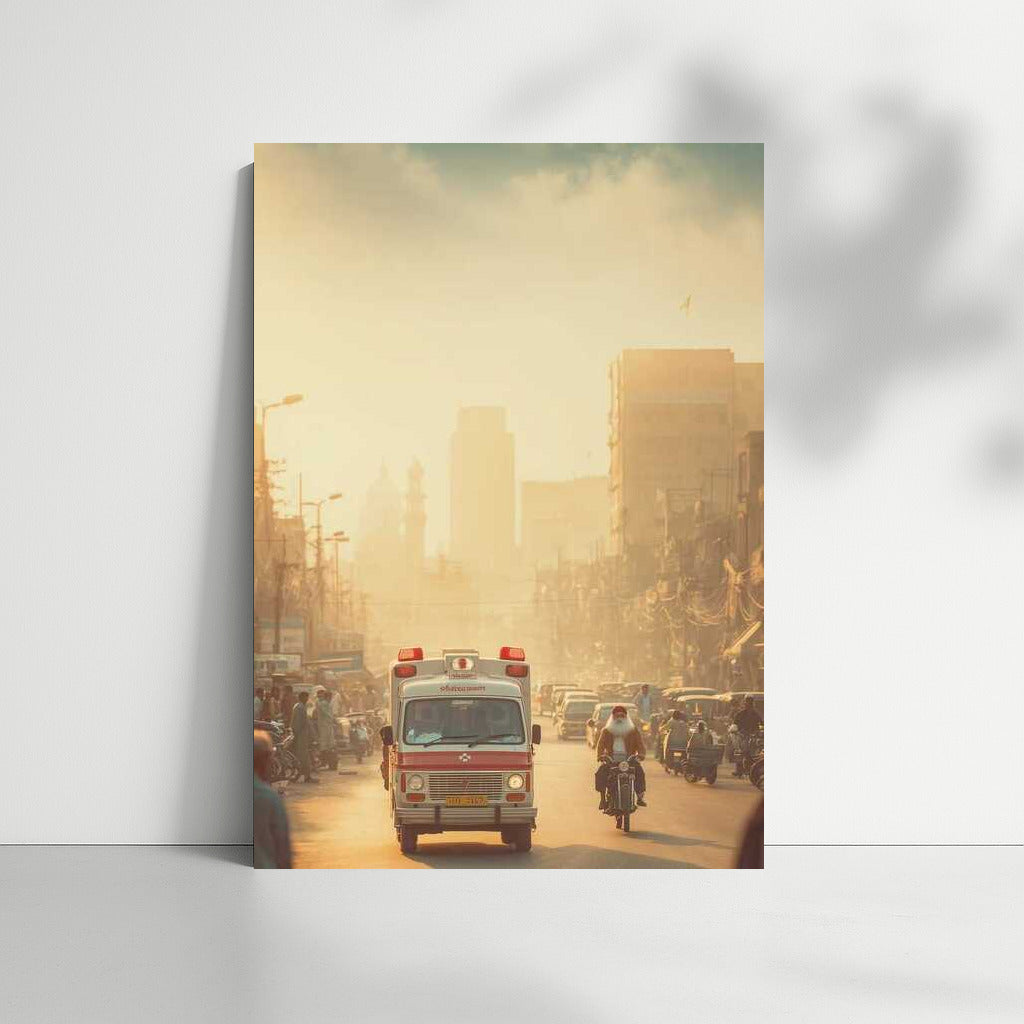 Retro Ambulance in City Flow: Energy of Rescue