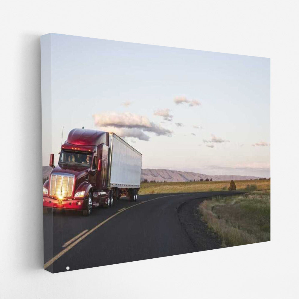 Sunset Run: Power Truck on the Road