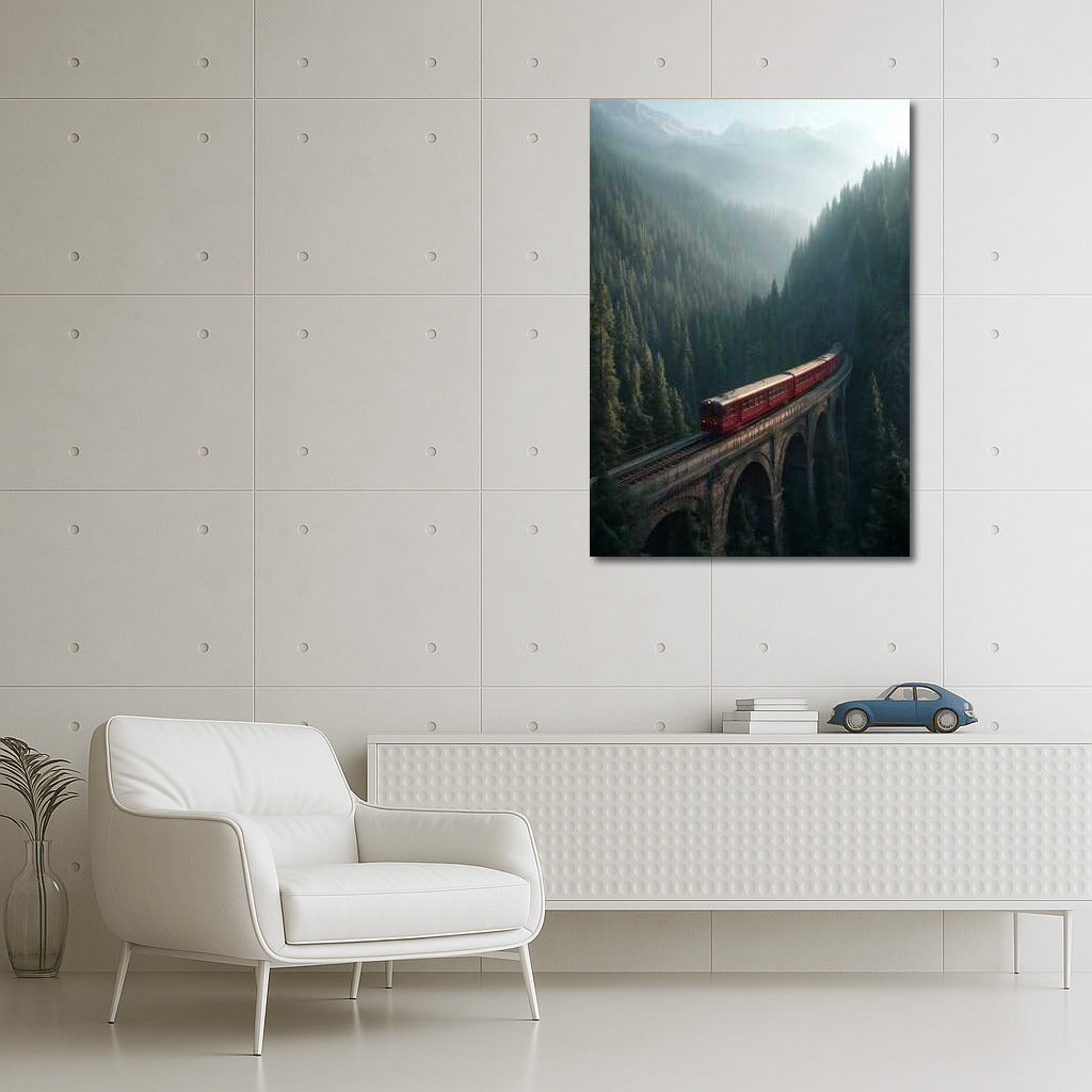 Mountain Express: Train on the Bridge