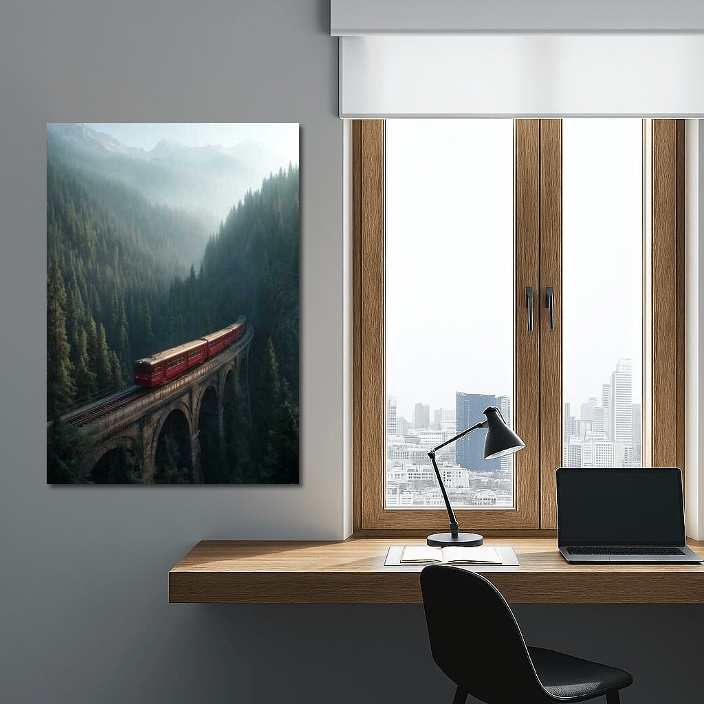 Mountain Express: Train on the Bridge