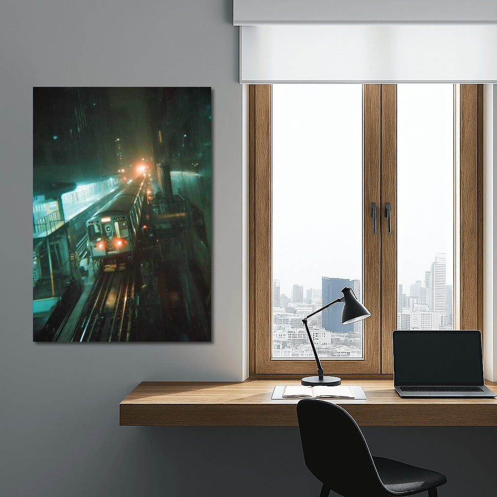 Night Train Journey Through the Fog