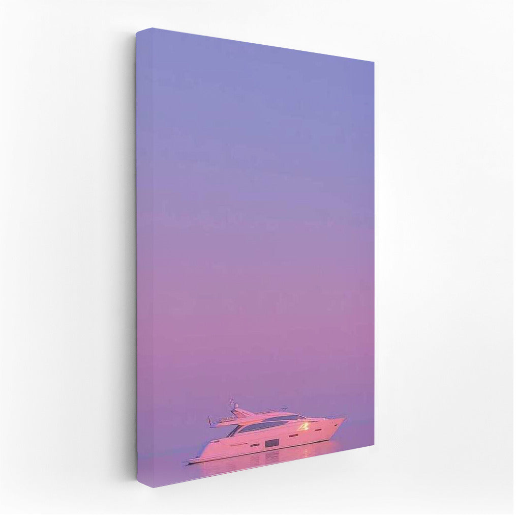 Purple Twilight: Yacht in Freedom Flight