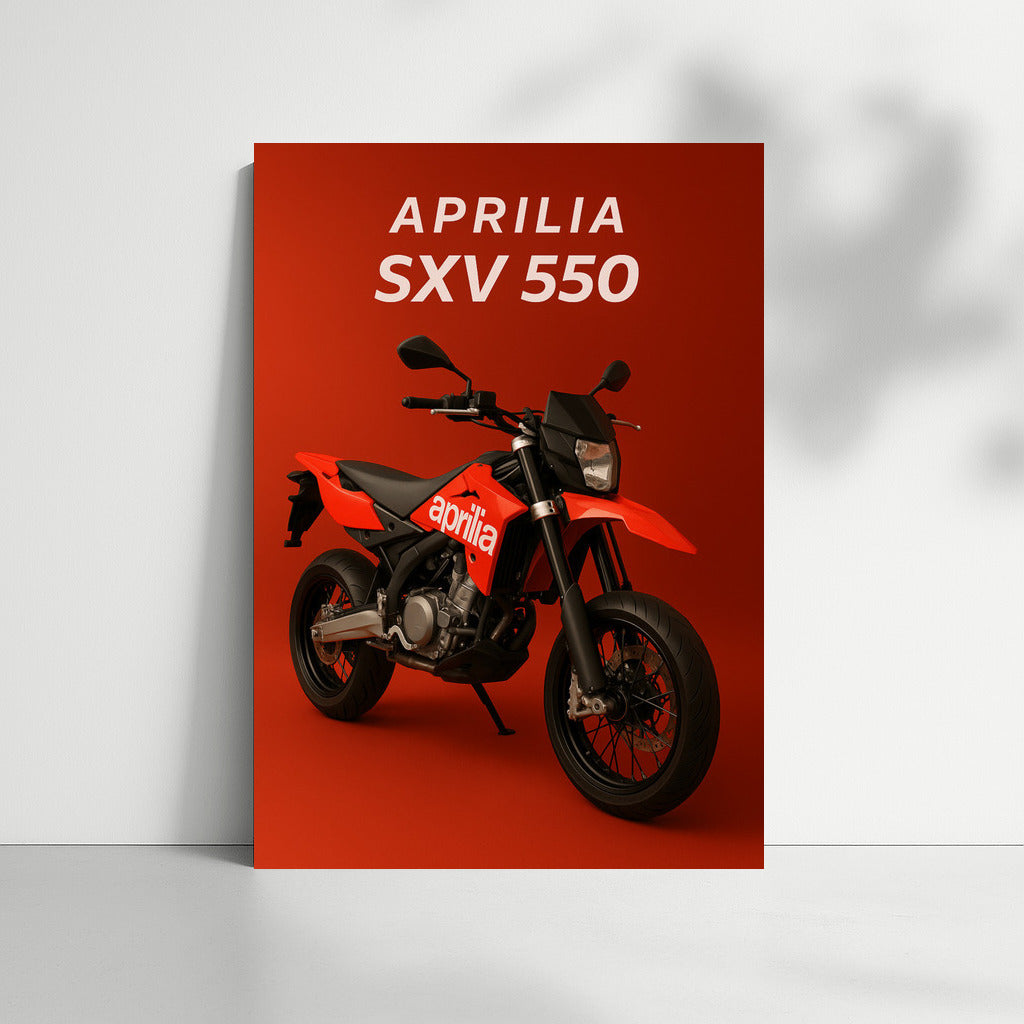 Aprilia SXV 550: Legend of Speed on Orange Background