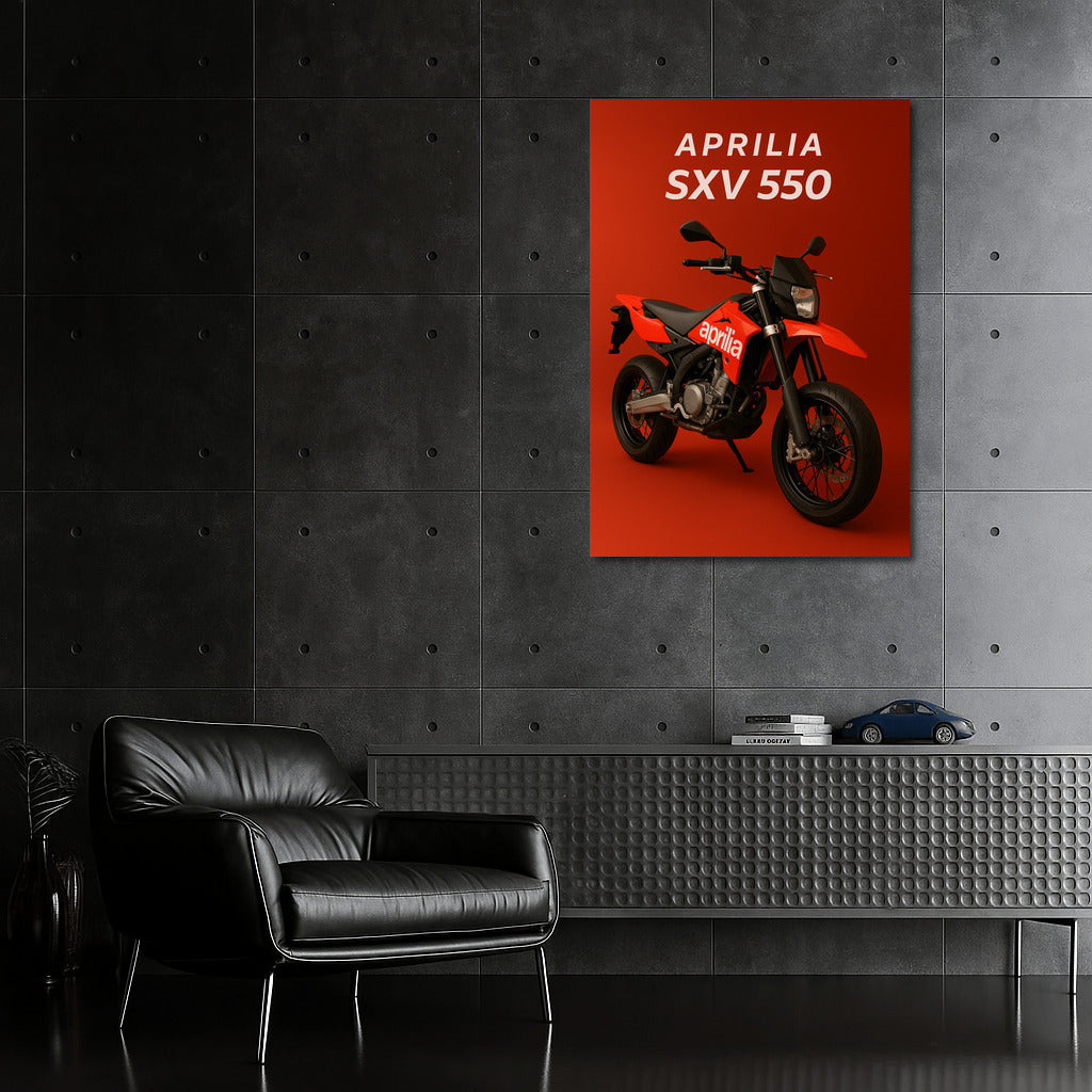 Aprilia SXV 550: Legend of Speed on Orange Background