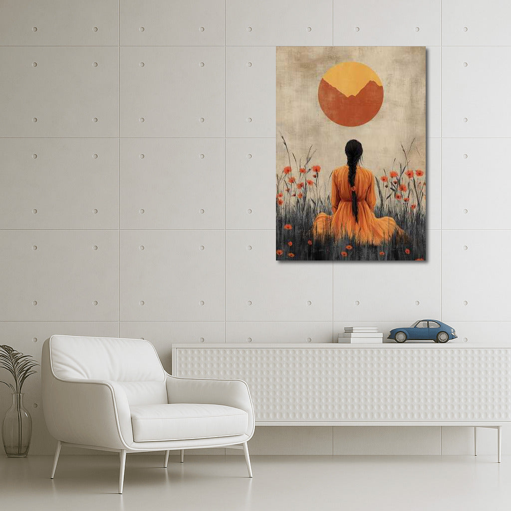 Orange Figure Under the Sun: Japanese Minimalism and Flowers