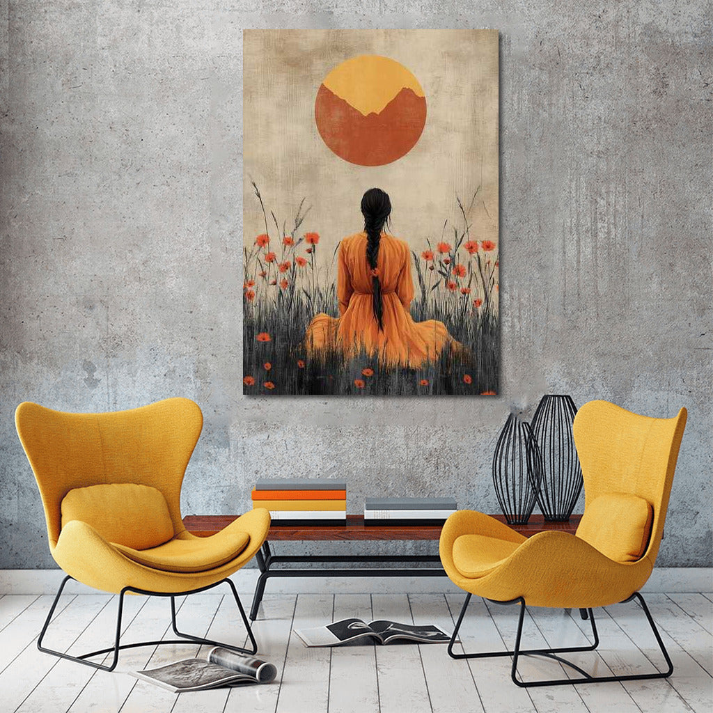 Orange Figure Under the Sun: Japanese Minimalism and Flowers