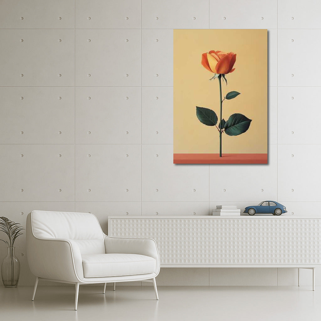 Refined Rose: Minimalistic Charm of Flowers