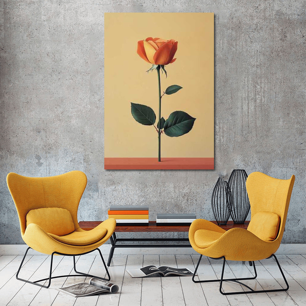 Refined Rose: Minimalistic Charm of Flowers