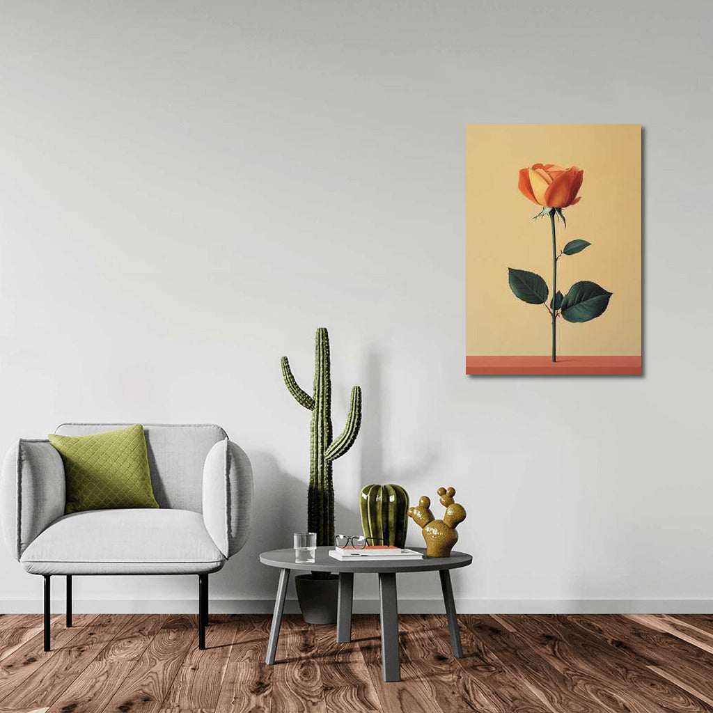 Refined Rose: Minimalistic Charm of Flowers