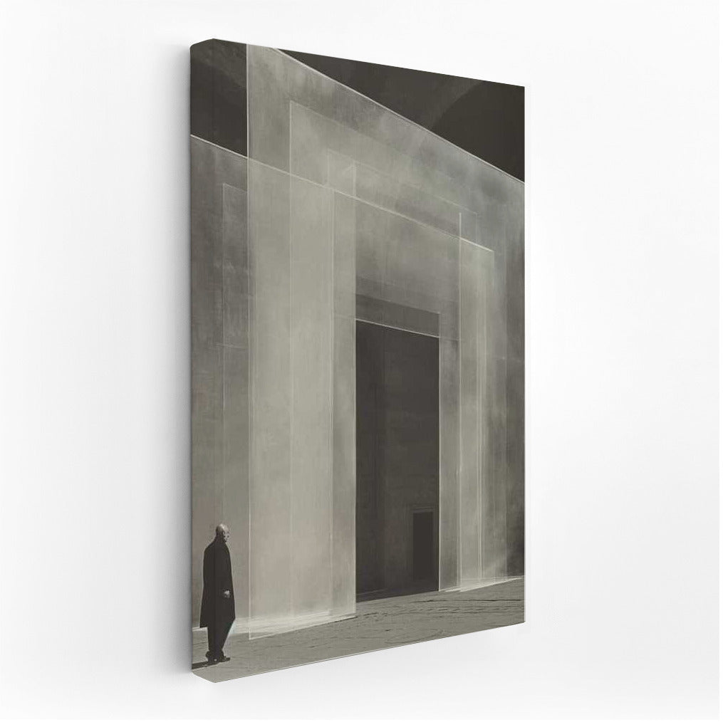 Ghost Gate: Isometric Surrealism in Black and White