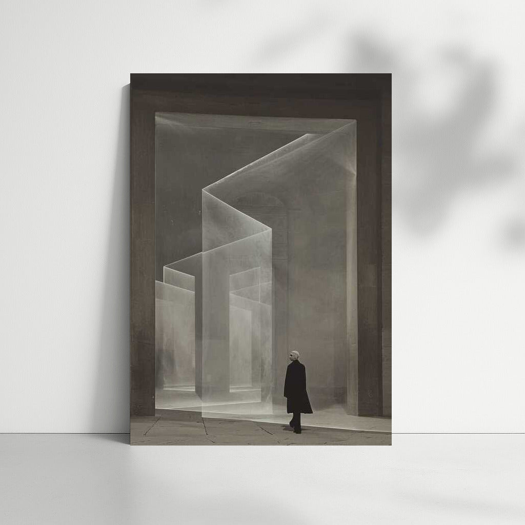 Isometric Surrealism: Black and White Labyrinth