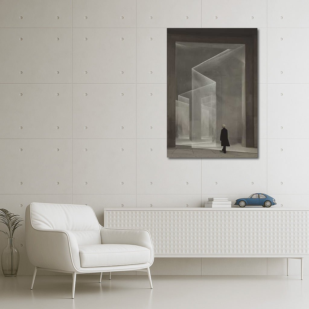 Isometric Surrealism: Black and White Labyrinth