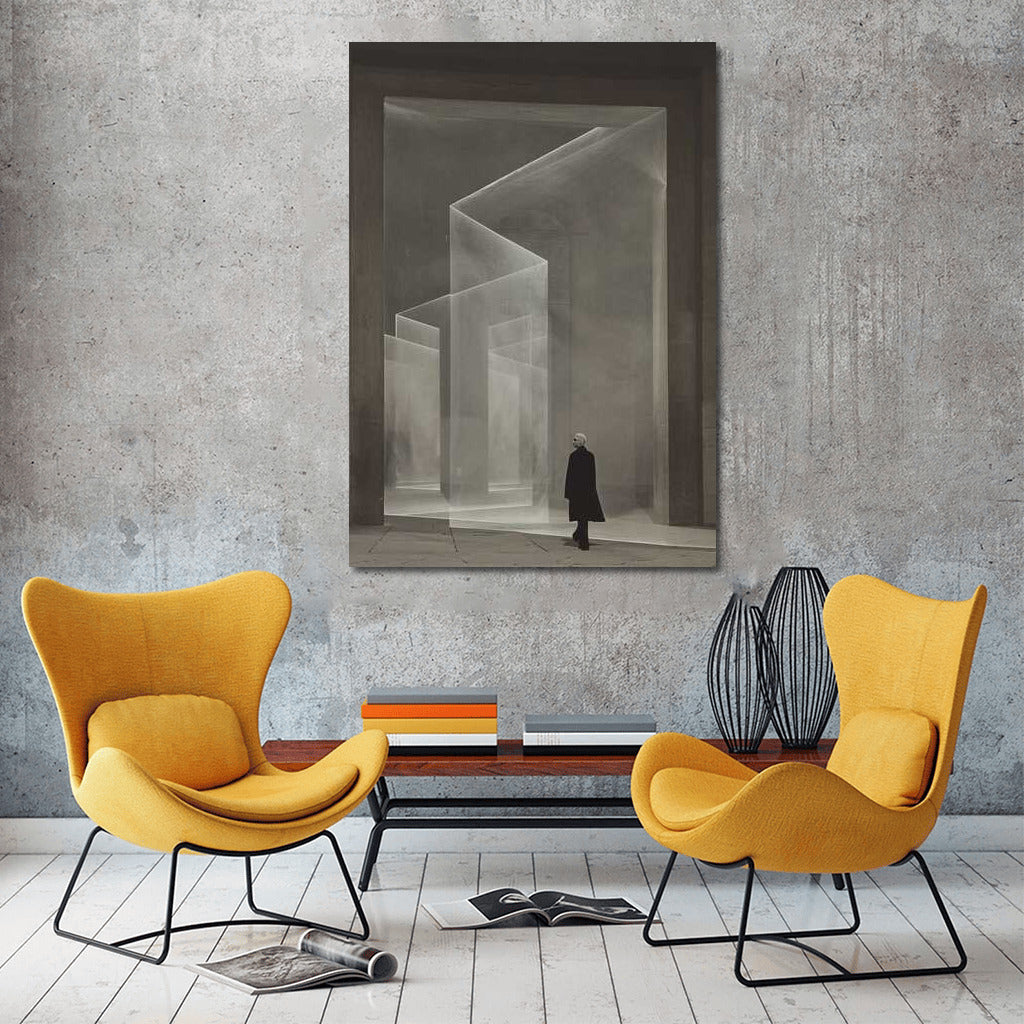 Isometric Surrealism: Black and White Labyrinth