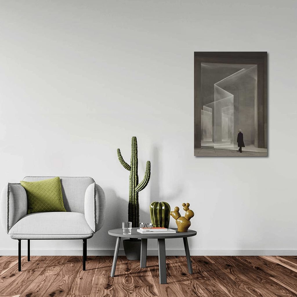 Isometric Surrealism: Black and White Labyrinth