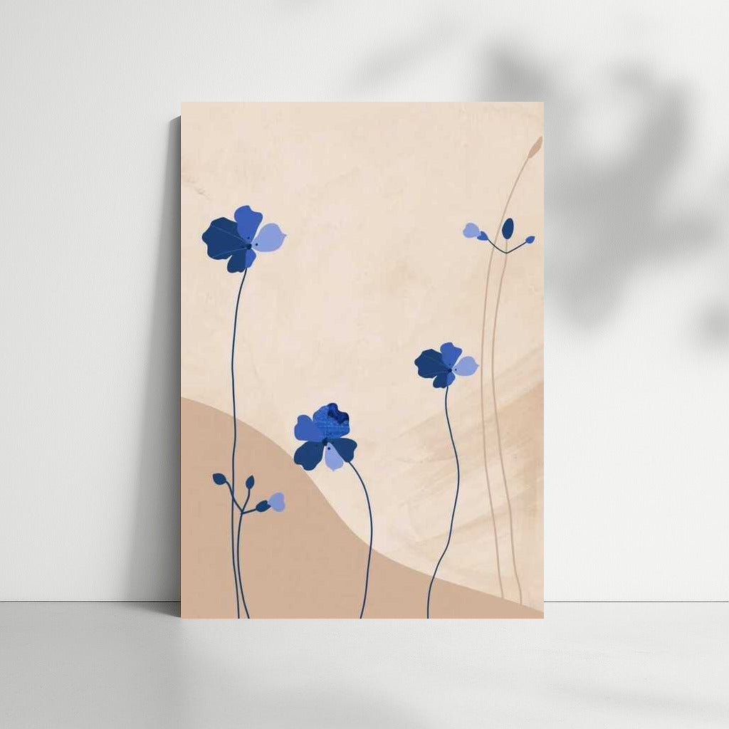 Graceful Blue Flowers: Minimalism in Contemporary Art