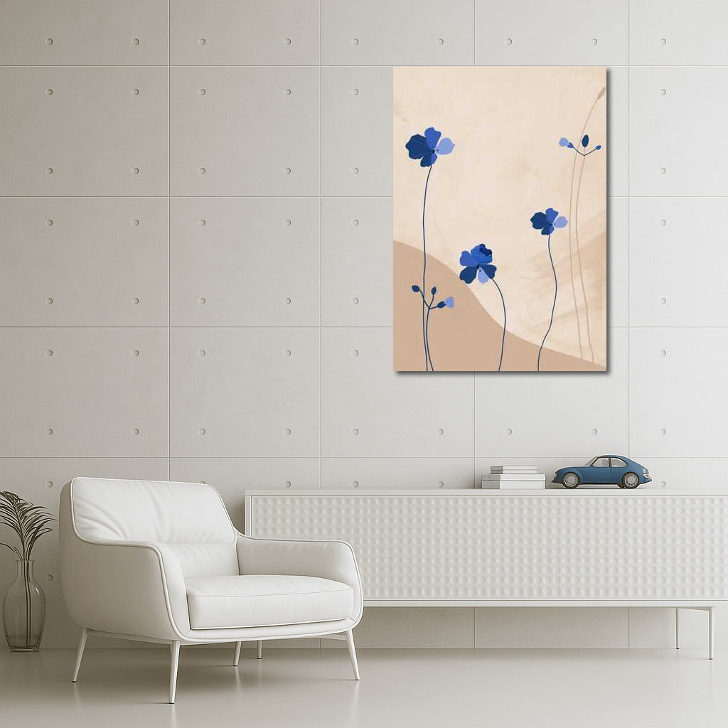 Graceful Blue Flowers: Minimalism in Contemporary Art