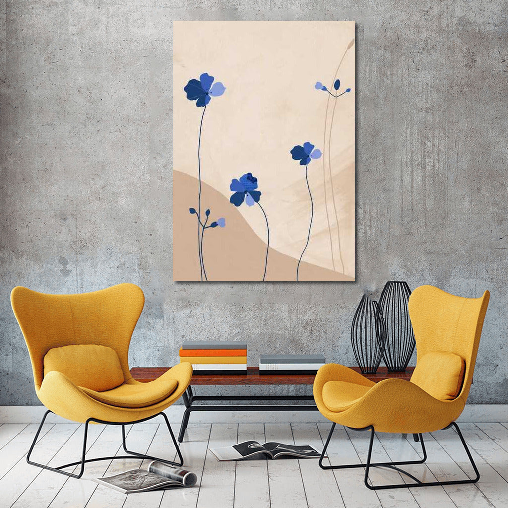 Graceful Blue Flowers: Minimalism in Contemporary Art