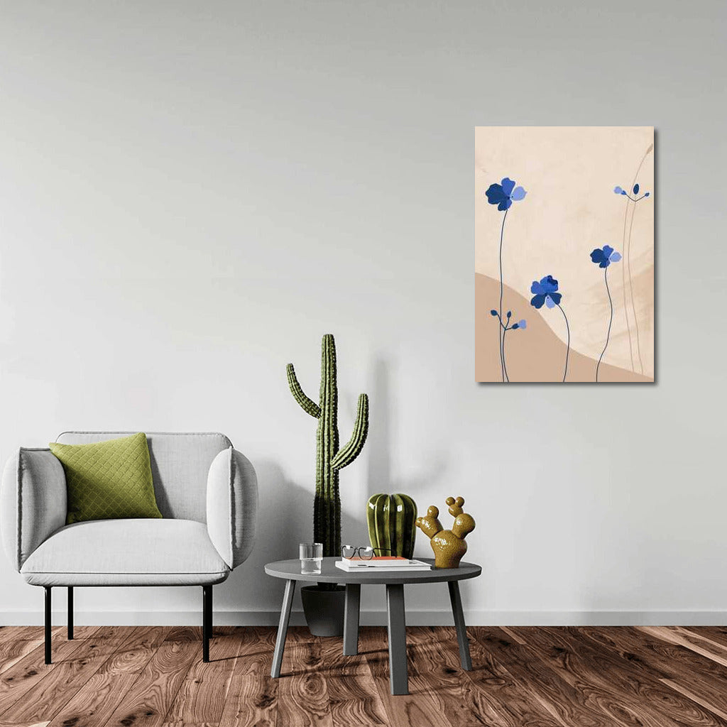 Graceful Blue Flowers: Minimalism in Contemporary Art