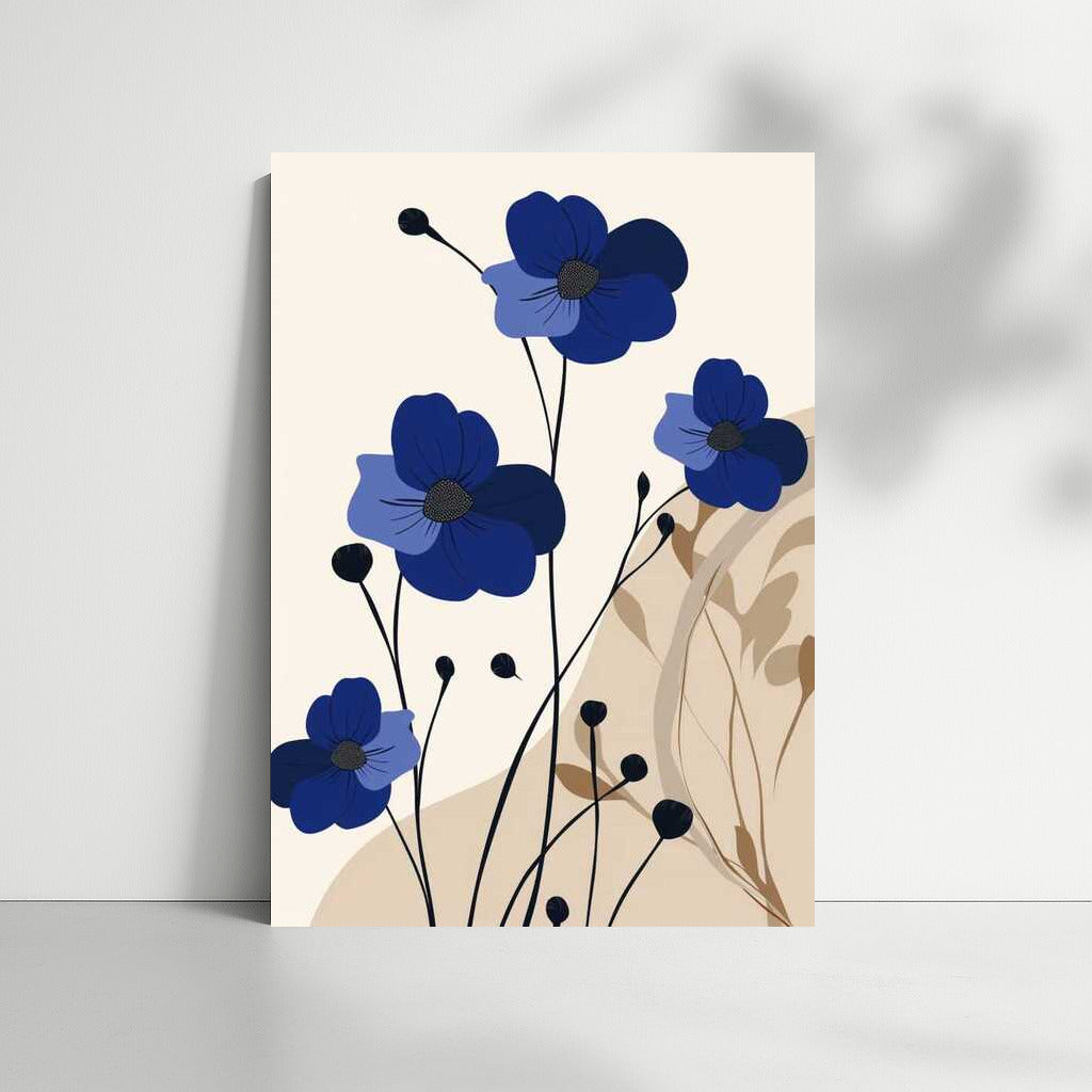 Delicate Blue Flowers: A Subtle Touch of Minimalism