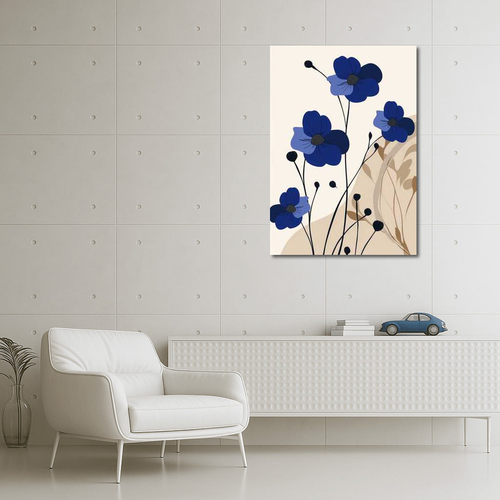 Delicate Blue Flowers: A Subtle Touch of Minimalism