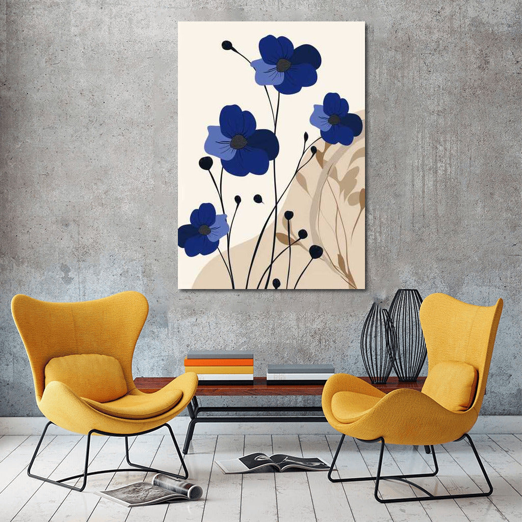 Delicate Blue Flowers: A Subtle Touch of Minimalism