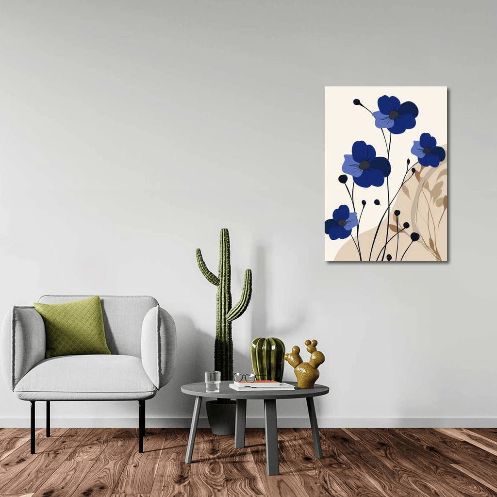 Delicate Blue Flowers: A Subtle Touch of Minimalism