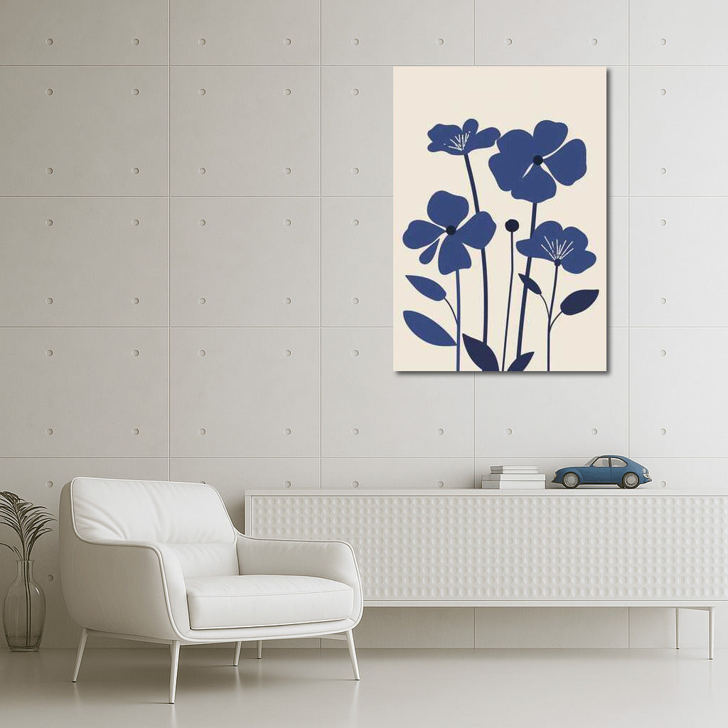 Blue Flowers: Elegant Minimalism for Interior