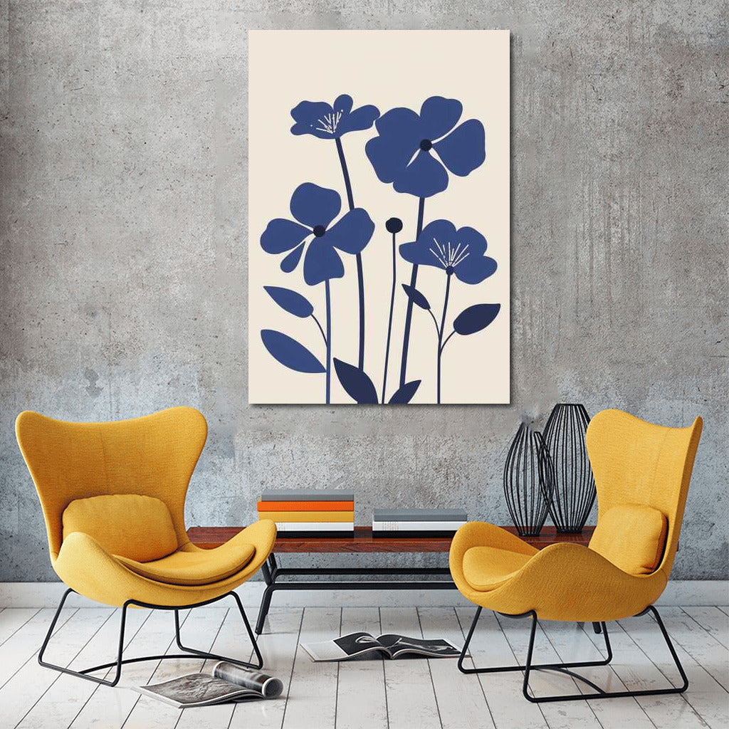 Blue Flowers: Elegant Minimalism for Interior