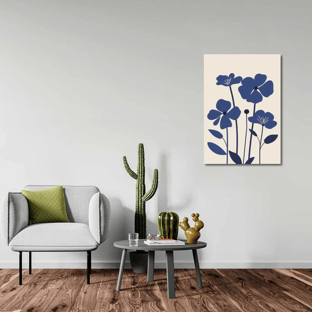 Blue Flowers: Elegant Minimalism for Interior