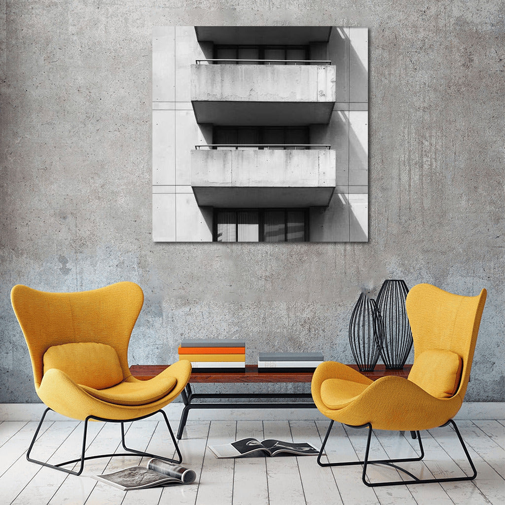 Concrete Balconies: Urban Harmony in Minimalism and Shadows