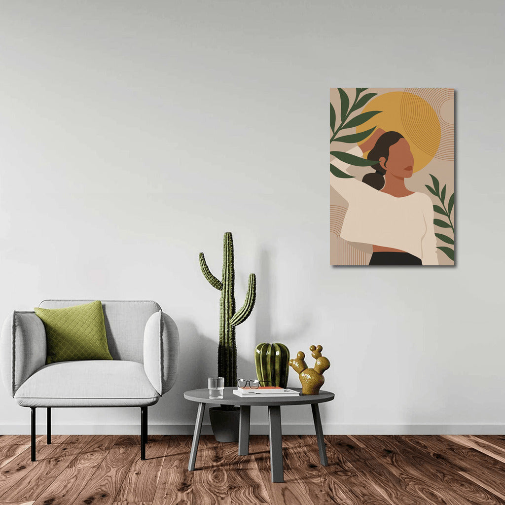 Boho Warmth: Natural Harmony and Mysterious Figure