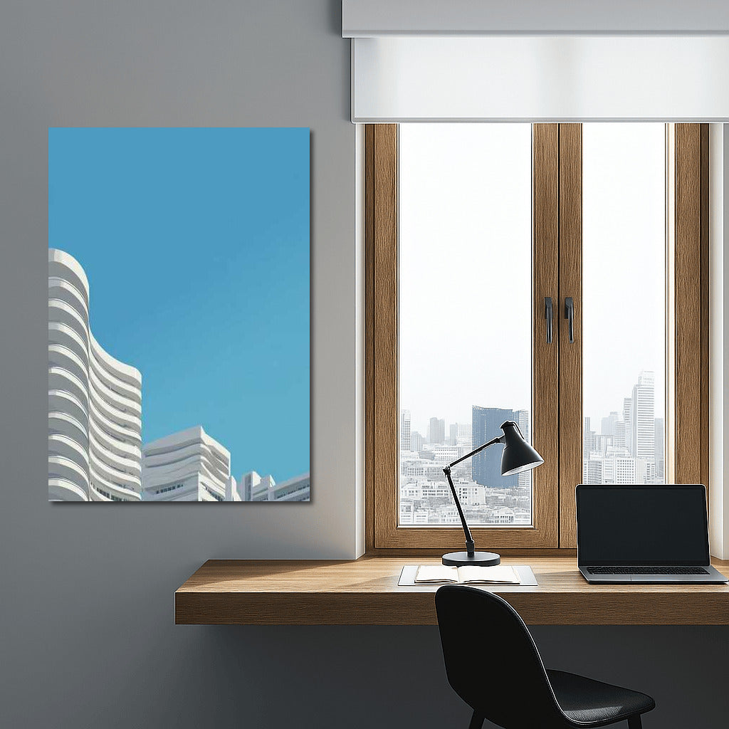 Modern Elegance: Blue Sky and Architectural Lines