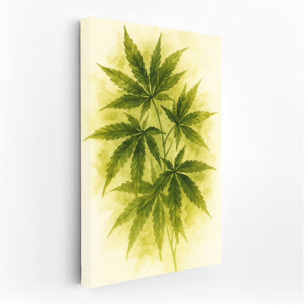 Kaleidoscope of Tranquility: Green Cannabis Leaves