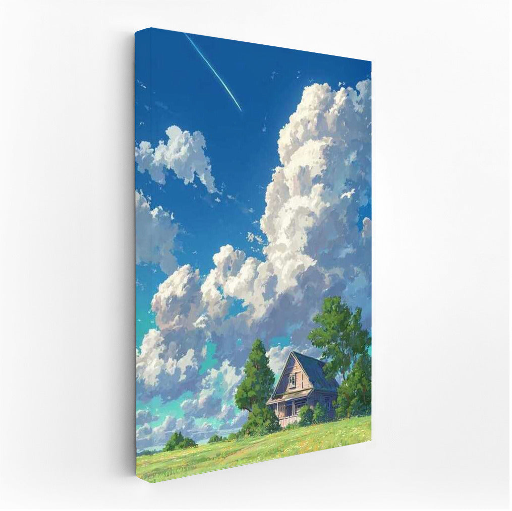 Cozy Cottage Under the Clouds in Cottagecore Style